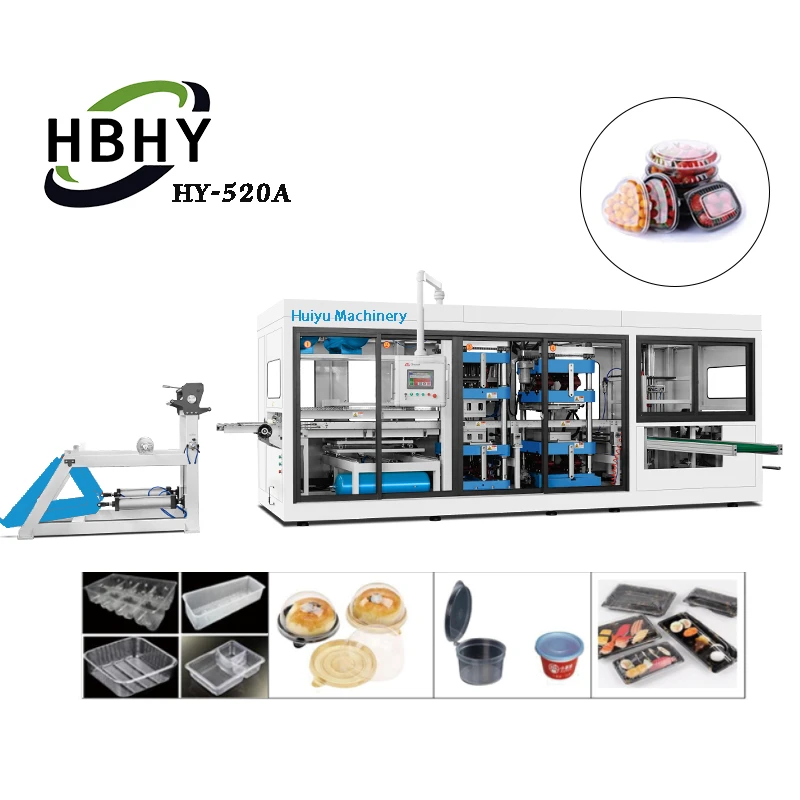 Three Station Plastic Thermoforming Machine